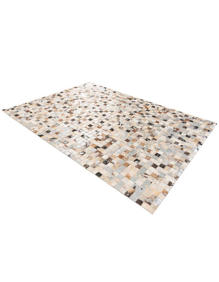 Detail image of  5' 2 x 7' 3 Cowhide Stocks Rug