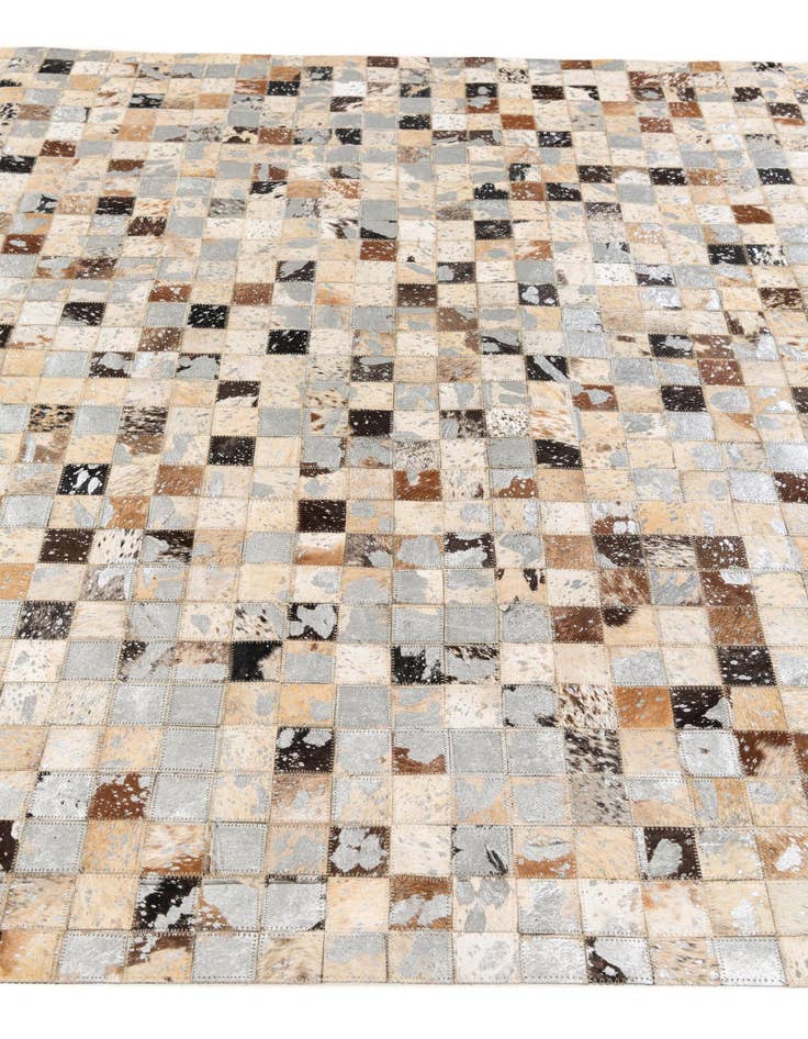 Detail image of  5' 2 x 7' 3 Cowhide Stocks Rug