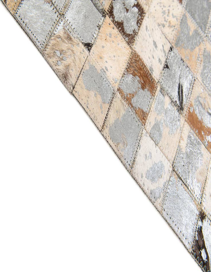 Detail image of  5' 2 x 7' 3 Cowhide Stocks Rug