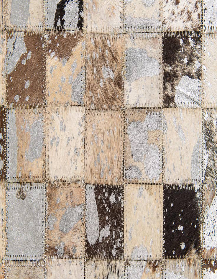 Detail image of  5' 2 x 7' 3 Cowhide Stocks Rug