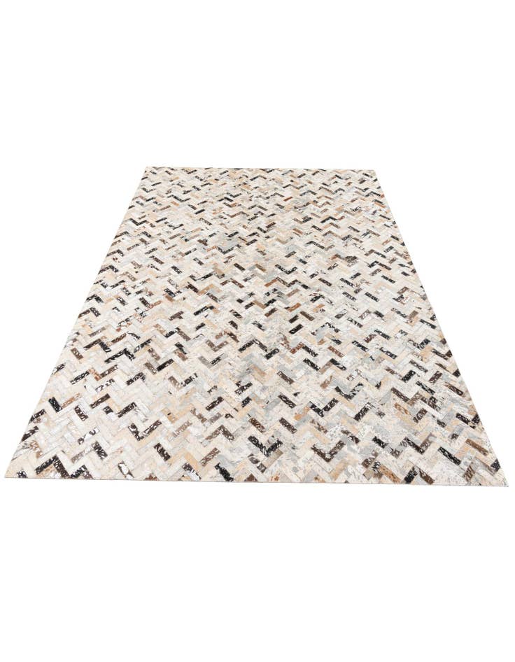 Detail image of  5' 4 x 7' 6 Cowhide Stocks Rug