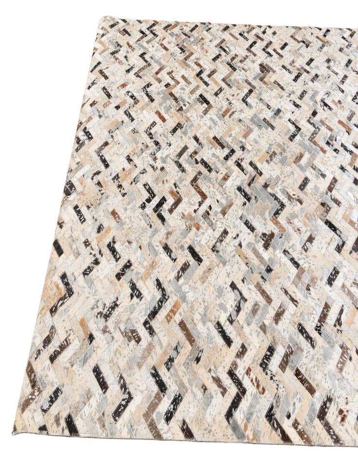 Detail image of  5' 4 x 7' 6 Cowhide Stocks Rug