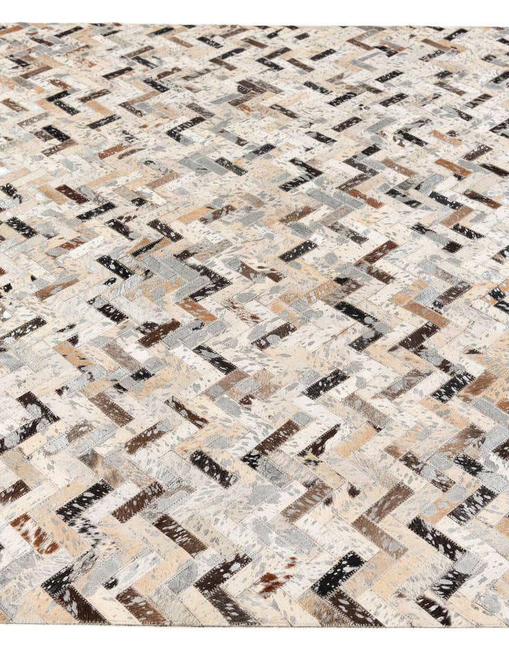 Detail image of  5' 4 x 7' 6 Cowhide Stocks Rug