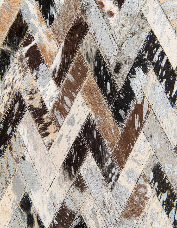 Detail image of  5' 3 x 7' 6 Cowhide Stocks Rug