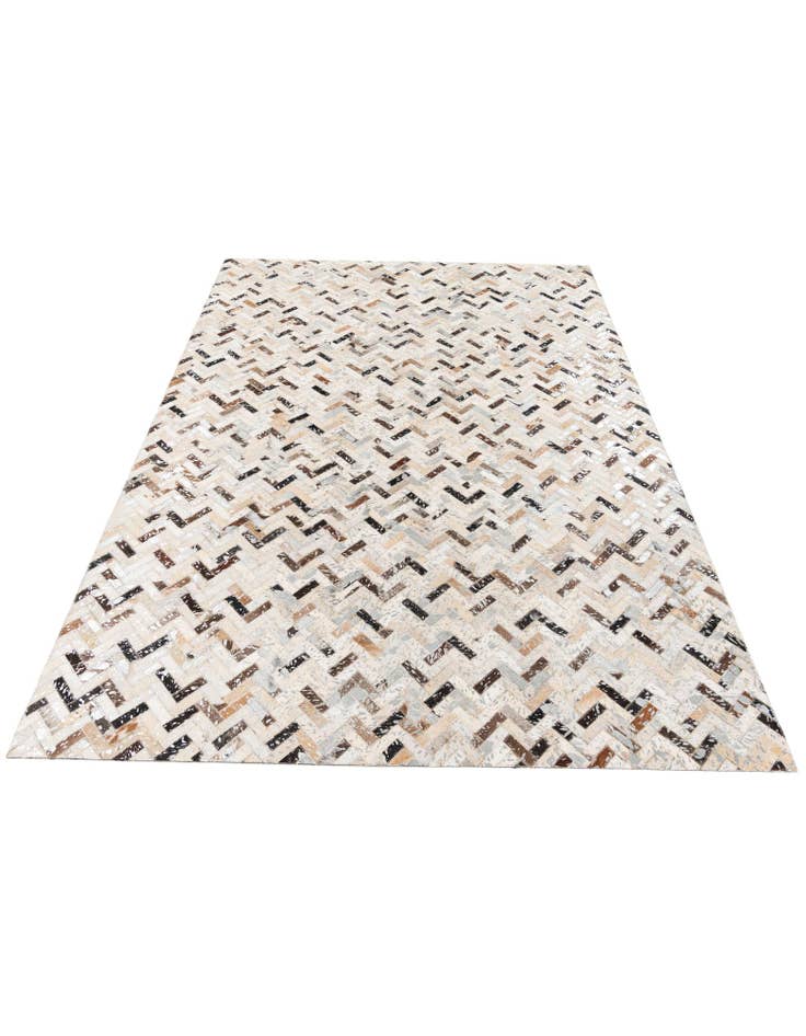 Detail image of  5' 3 x 7' 6 Cowhide Stocks Rug