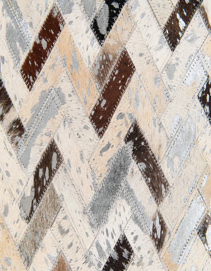 Detail image of  5' 3 x 7' 6 Cowhide Stocks Rug