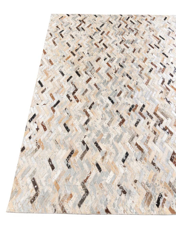 Detail image of  5' 3 x 7' 8 Cowhide Stocks Rug
