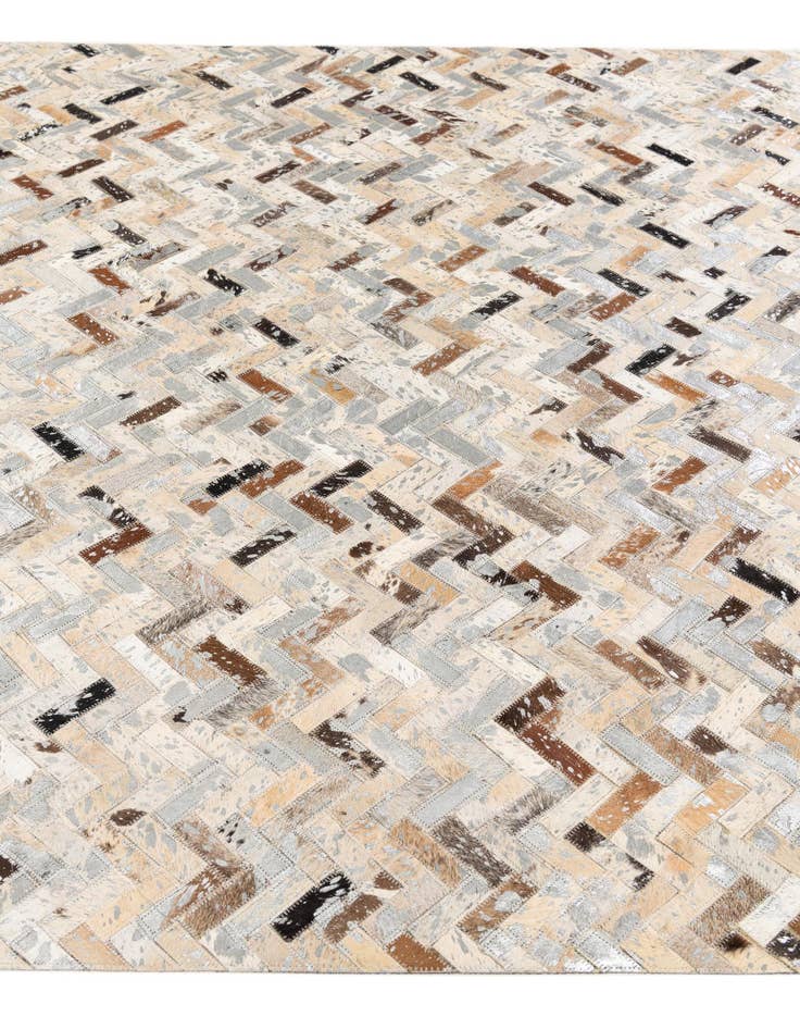 Detail image of  5' 3 x 7' 8 Cowhide Stocks Rug