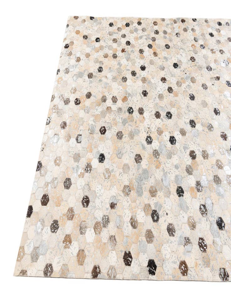 Detail image of  5' 3 x 7' 7 Cowhide Stocks Rug