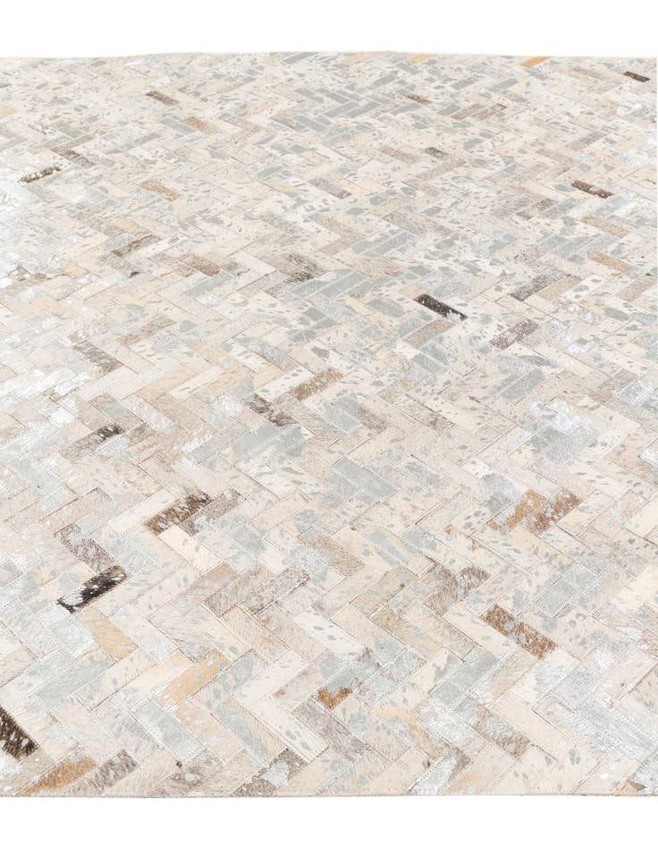 Detail image of  5' 4 x 7' 6 Cowhide Stocks Rug