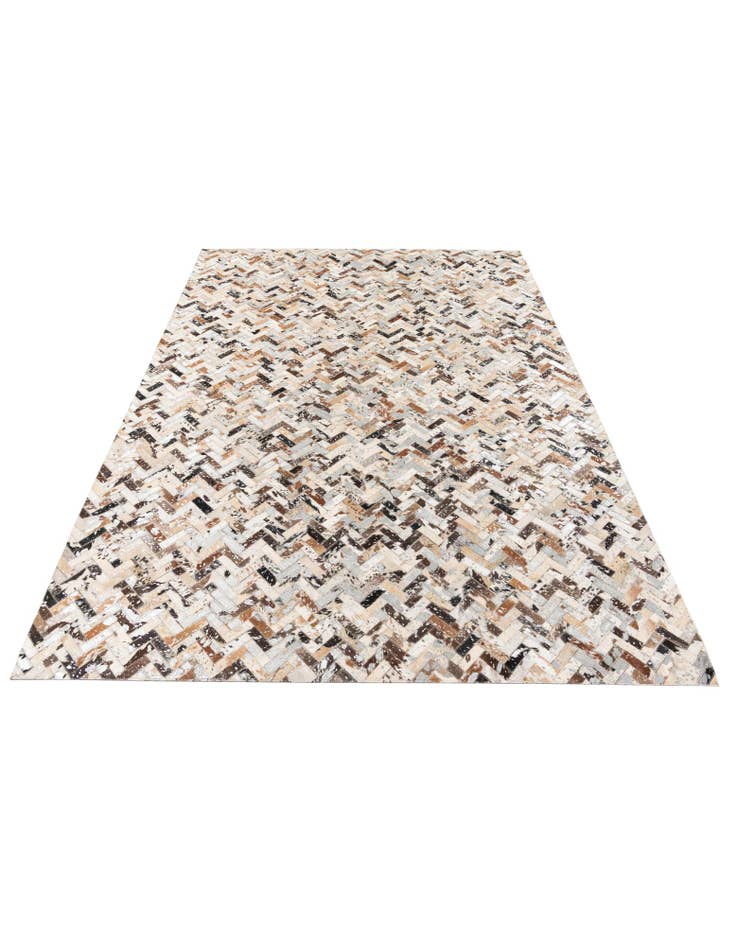 Detail image of  5' 2 x 7' 6 Cowhide Stocks Rug