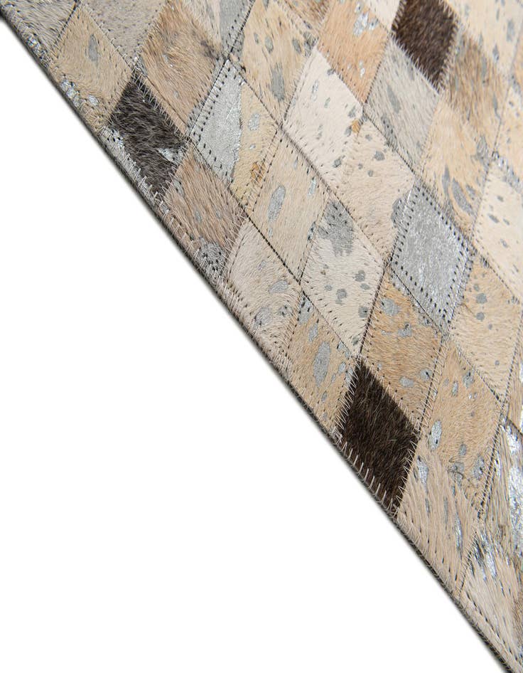 Detail image of  5' 2 x 7' 5 Cowhide Stocks Rug