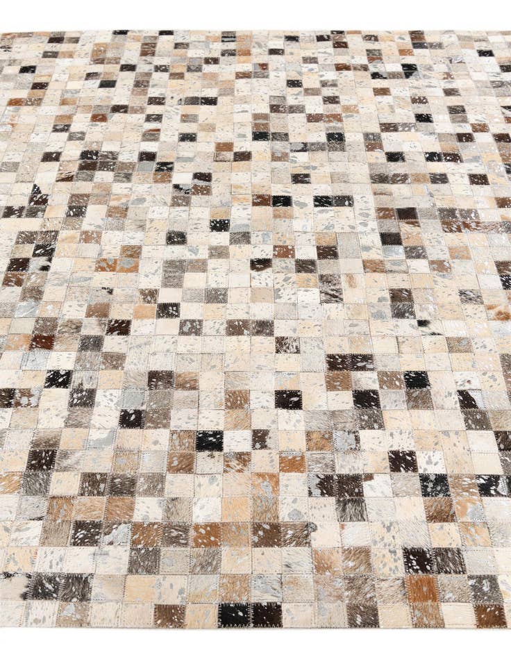 Detail image of  5' 3 x 7' 6 Cowhide Stocks Rug