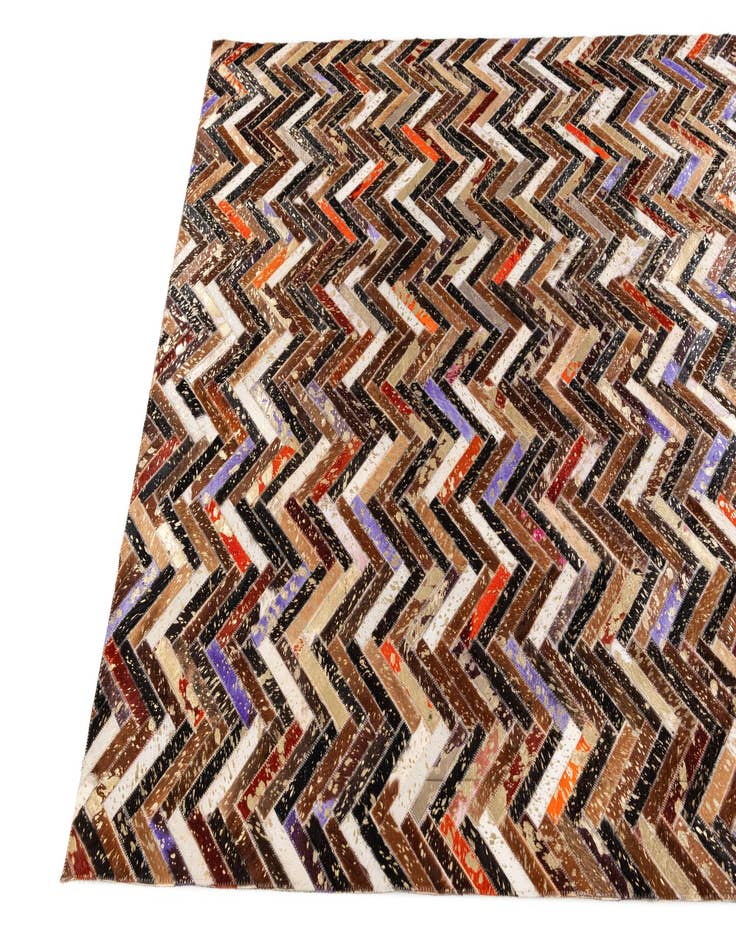 Detail image of  5' x 7' 8 Cowhide Stocks Rug