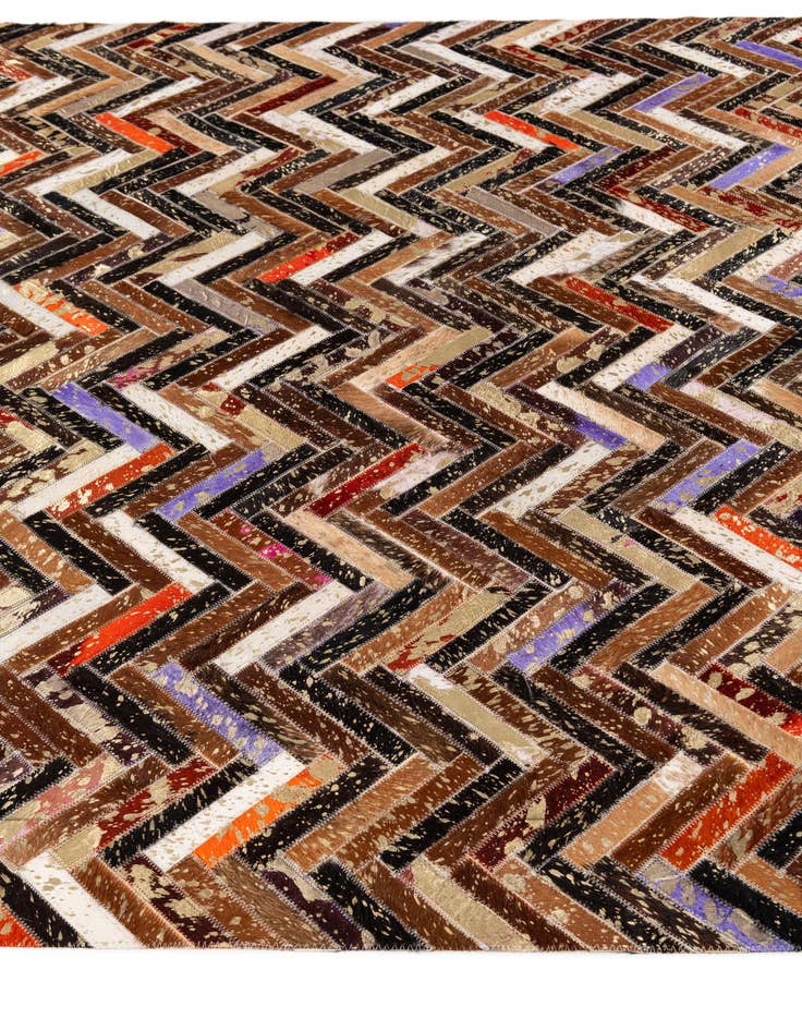 Detail image of  5' x 7' 8 Cowhide Stocks Rug