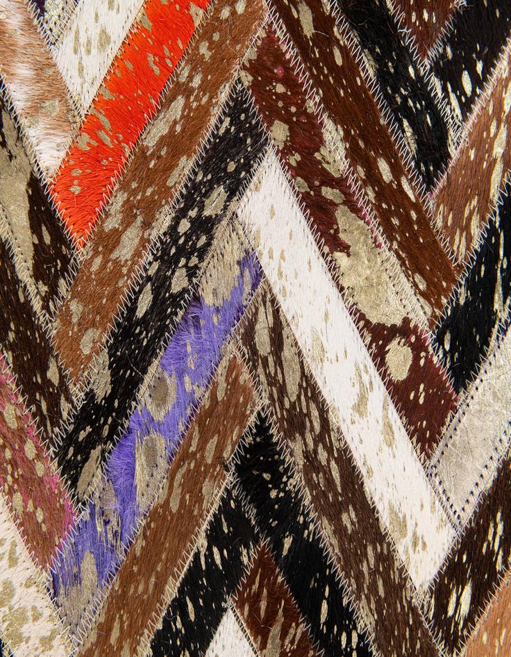 Detail image of  5' x 7' 8 Cowhide Stocks Rug