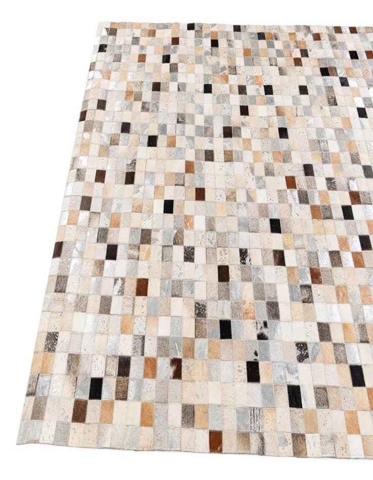 Detail image of  5' 2 x 8' 2 Cowhide Stocks Rug