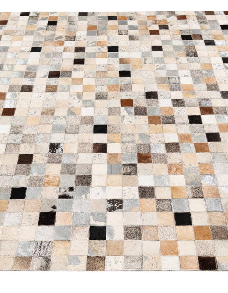 Detail image of  5' 2 x 8' 2 Cowhide Stocks Rug