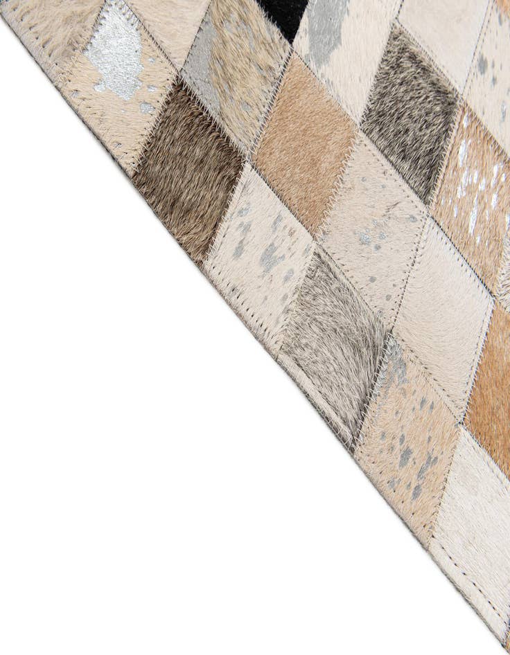 Detail image of  5' 2 x 8' 2 Cowhide Stocks Rug