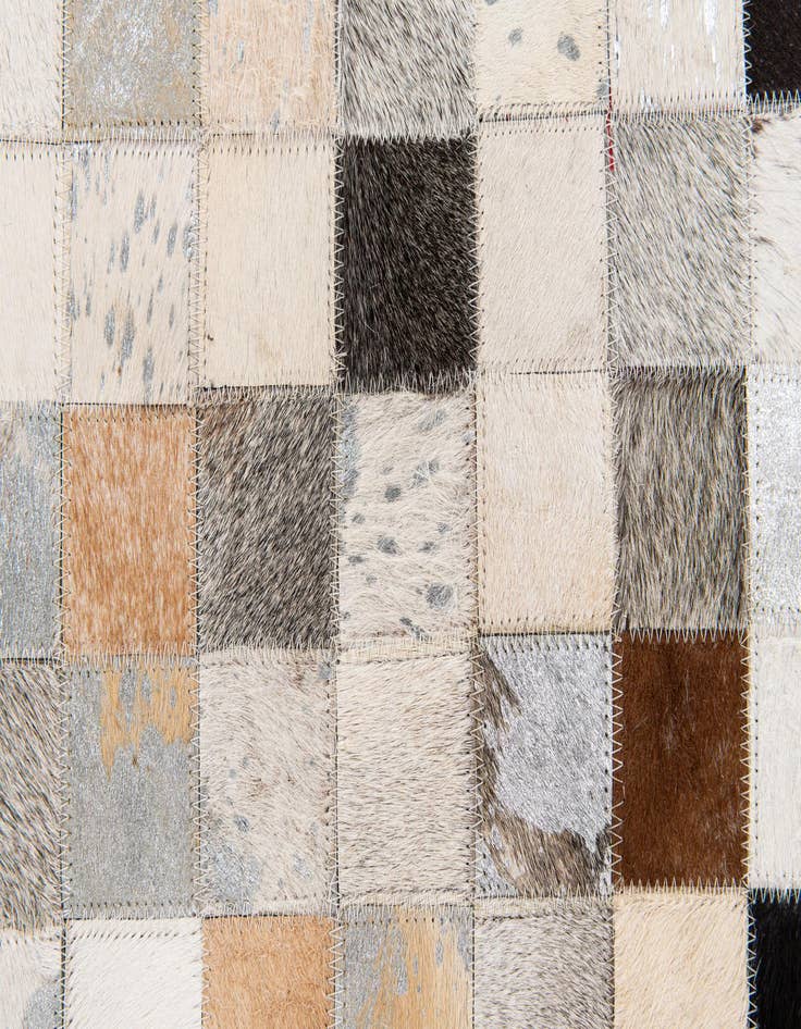 Detail image of  5' 2 x 8' 2 Cowhide Stocks Rug