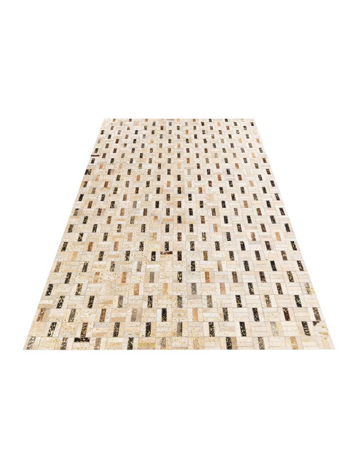 Detail image of  5' 2 x 8' Cowhide Stocks Rug