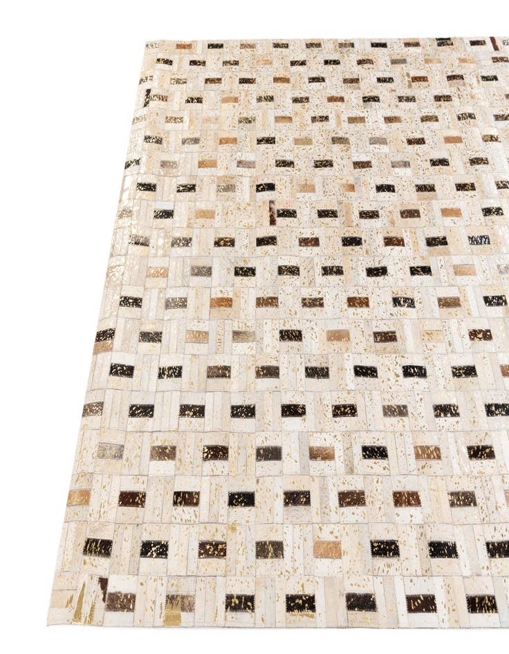 Detail image of  5' 2 x 8' Cowhide Stocks Rug