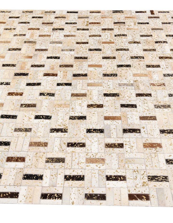 Detail image of  5' 2 x 8' Cowhide Stocks Rug