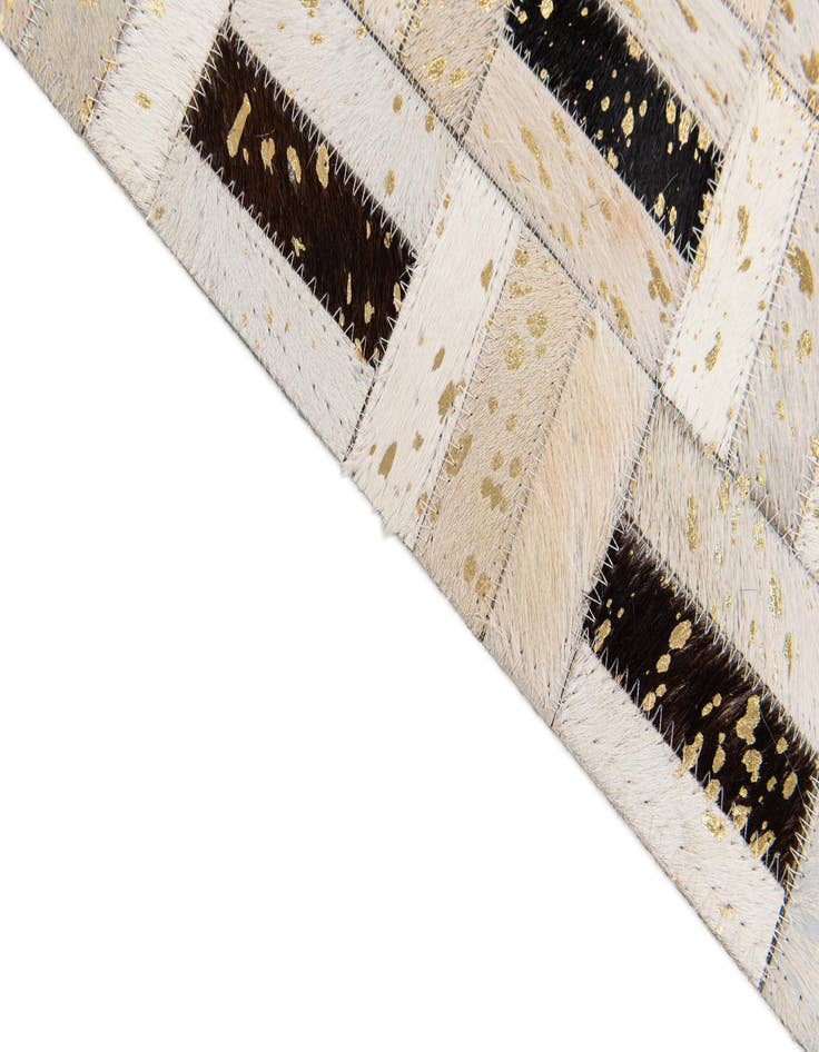 Detail image of  5' 2 x 8' Cowhide Stocks Rug