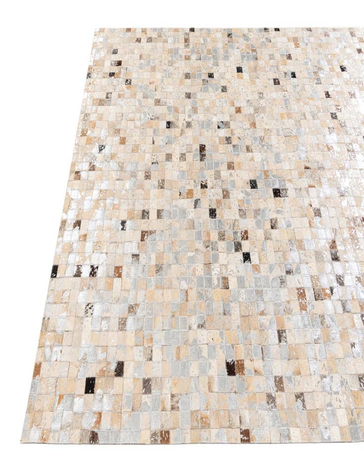 Detail image of  5' 3 x 7' 5 Cowhide Stocks Rug