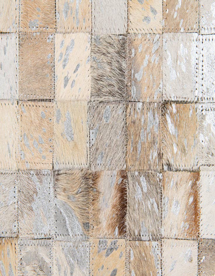 Detail image of  5' 3 x 7' 5 Cowhide Stocks Rug