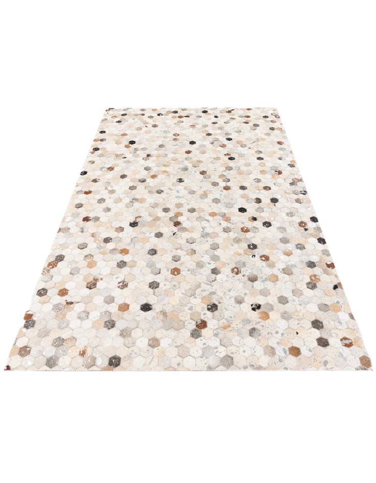 Detail image of  5' 1 x 8' 1 Cowhide Stocks Rug