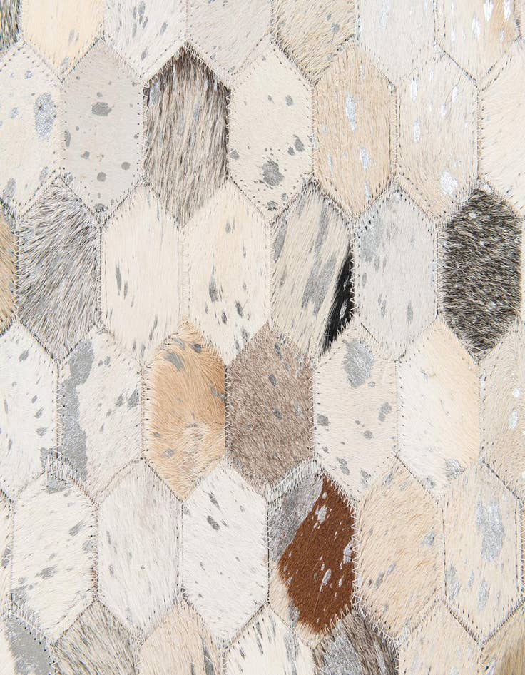 Detail image of  5' 1 x 8' 1 Cowhide Stocks Rug