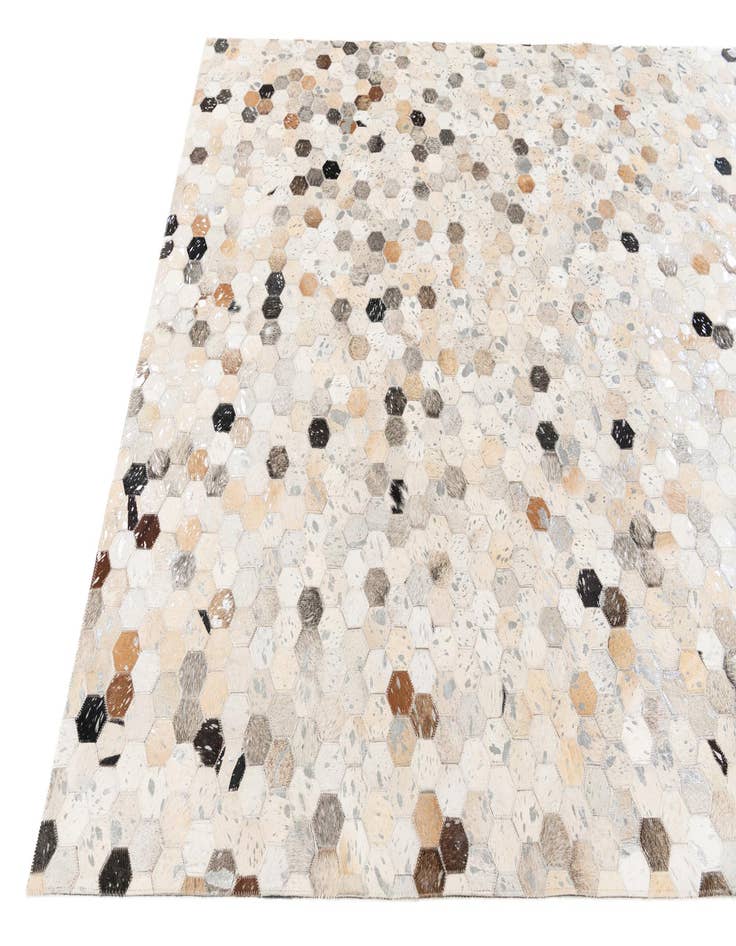 Detail image of  5' 1 x 7' 9 Cowhide Stocks Rug
