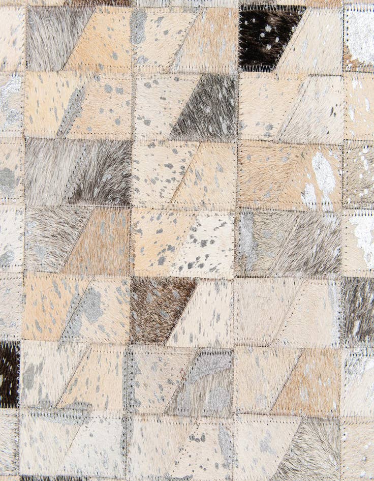 Detail image of  5' 3 x 7' 5 Cowhide Stocks Rug