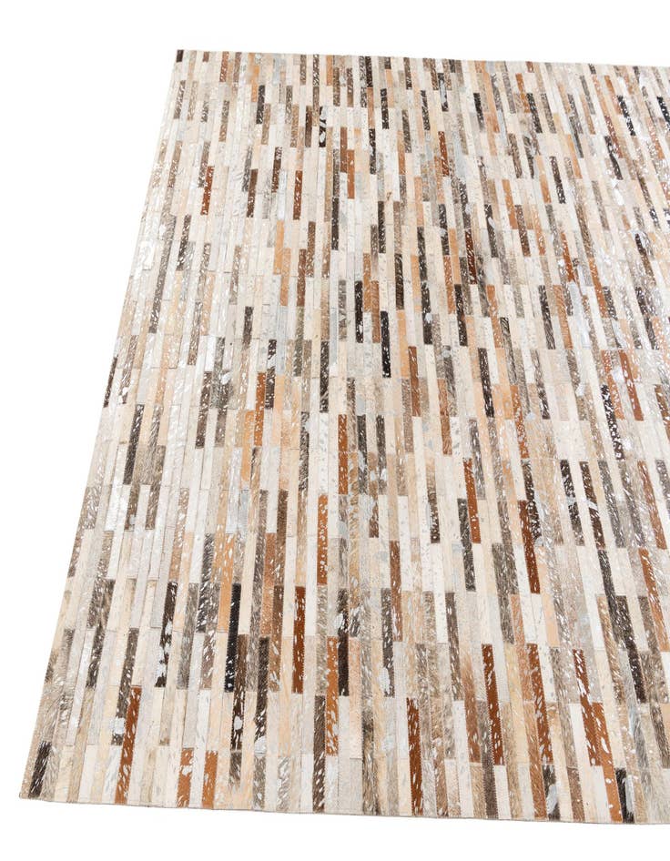 Detail image of  5' 4 x 7' 7 Cowhide Stocks Rug