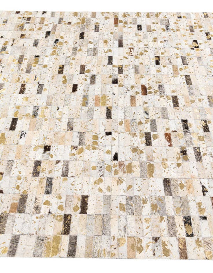 Detail image of  5' 2 x 7' 10 Cowhide Stocks Rug