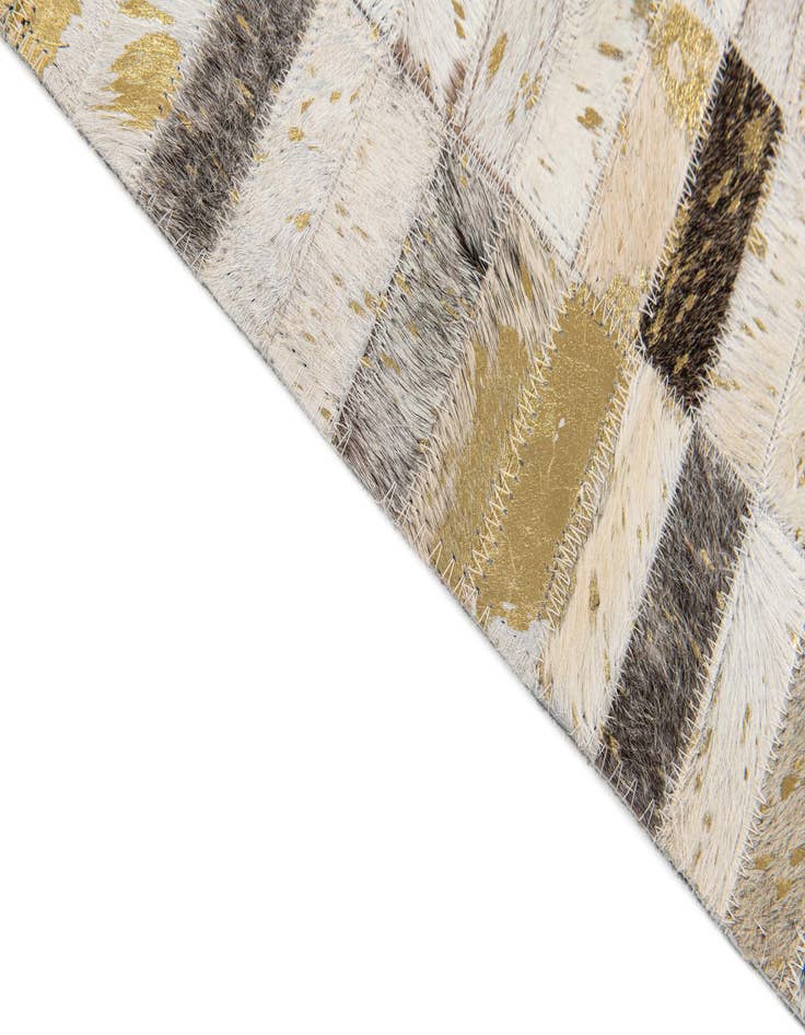 Detail image of  5' 2 x 7' 10 Cowhide Stocks Rug