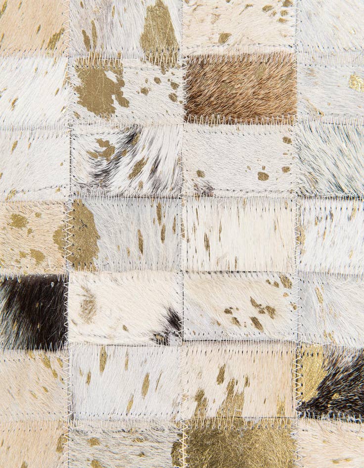 Detail image of  5' 2 x 7' 10 Cowhide Stocks Rug