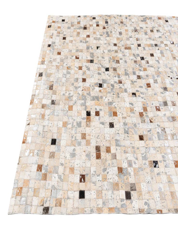 Detail image of  5' 3 x 7' 6 Cowhide Stocks Rug