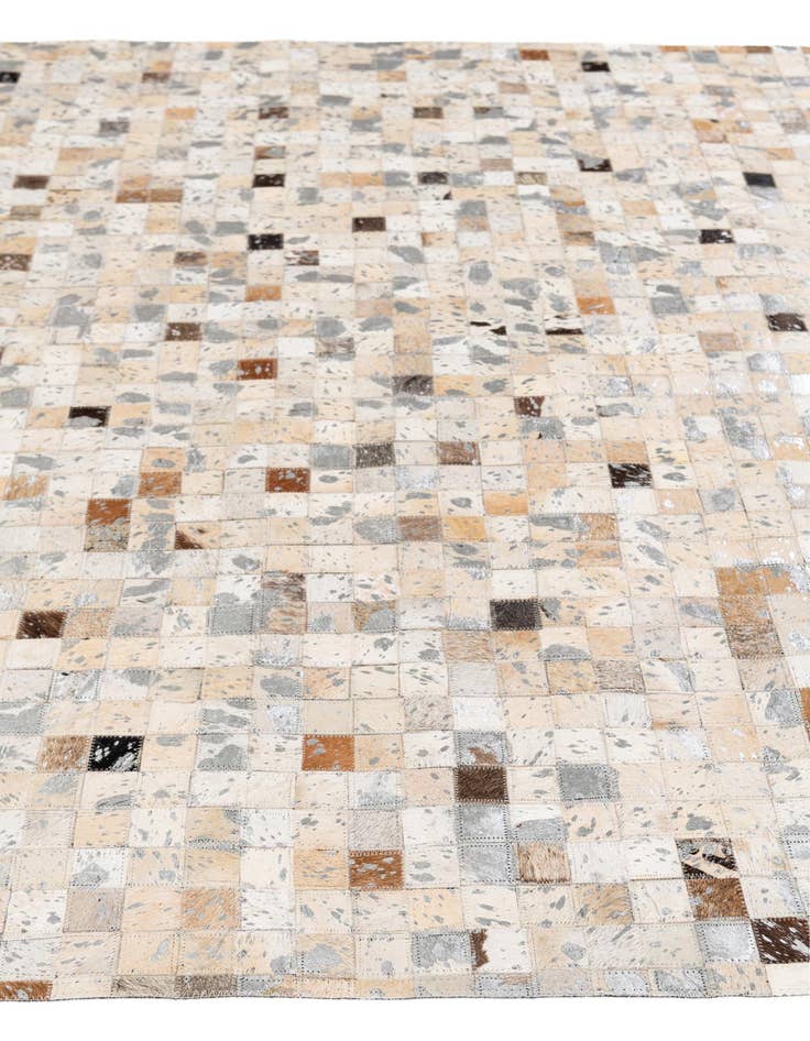 Detail image of  5' 3 x 7' 6 Cowhide Stocks Rug