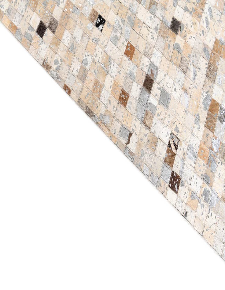 Detail image of  5' 3 x 7' 6 Cowhide Stocks Rug