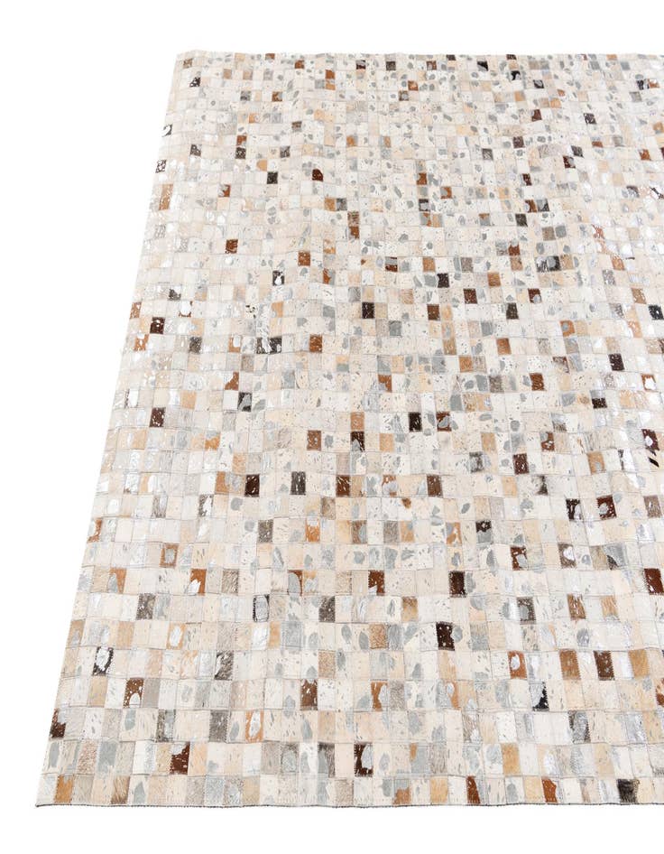 Detail image of  5' 1 x 7' 10 Cowhide Stocks Rug