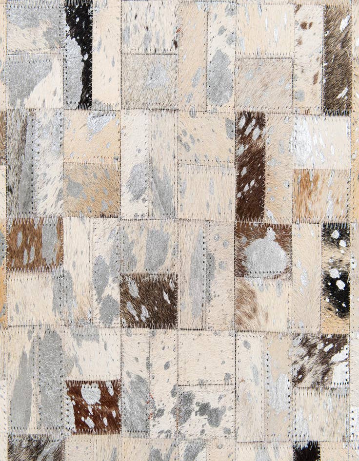 Detail image of  5' 4 x 7' 6 Cowhide Stocks Rug