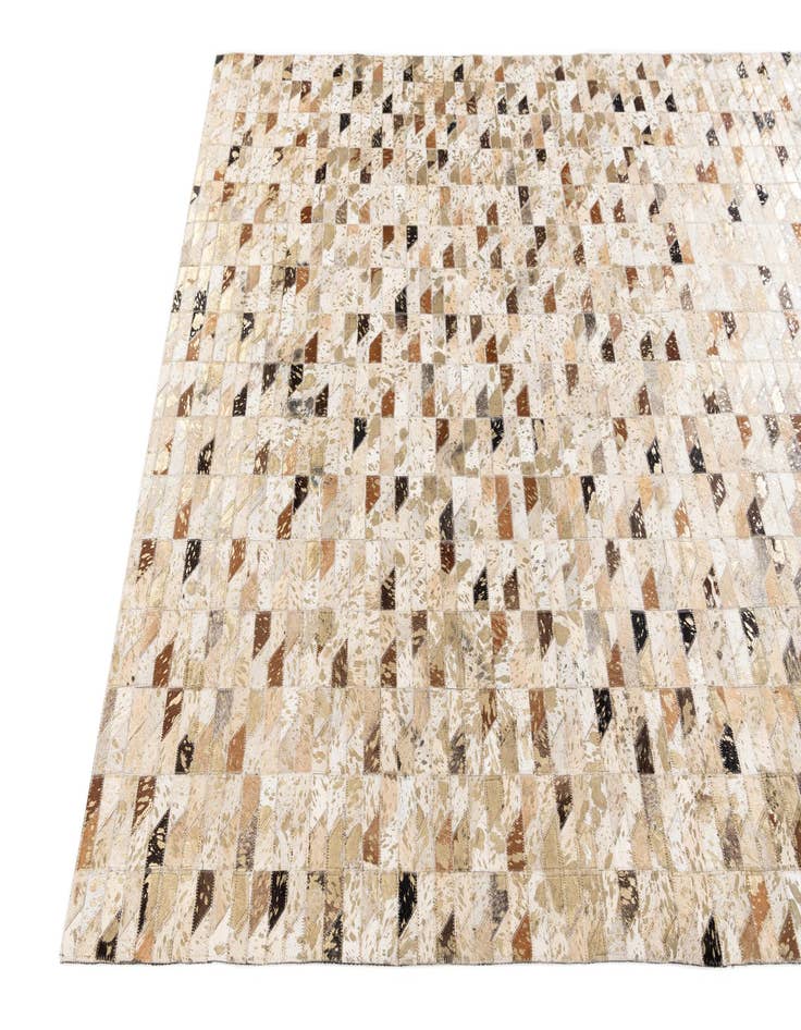 Detail image of  5' 6 x 7' 6 Cowhide Stocks Rug
