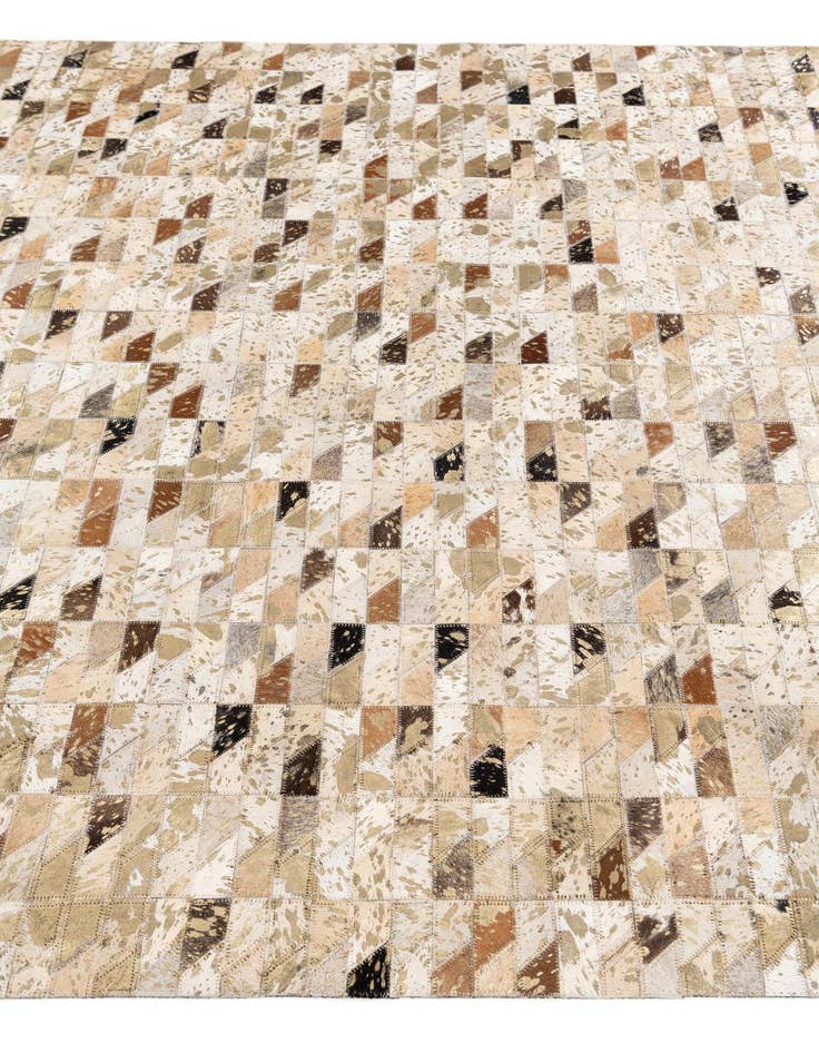 Detail image of  5' 6 x 7' 6 Cowhide Stocks Rug