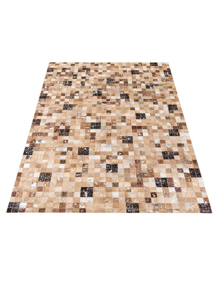 Detail image of  5' 2 x 7' 6 Cowhide Stocks Rug