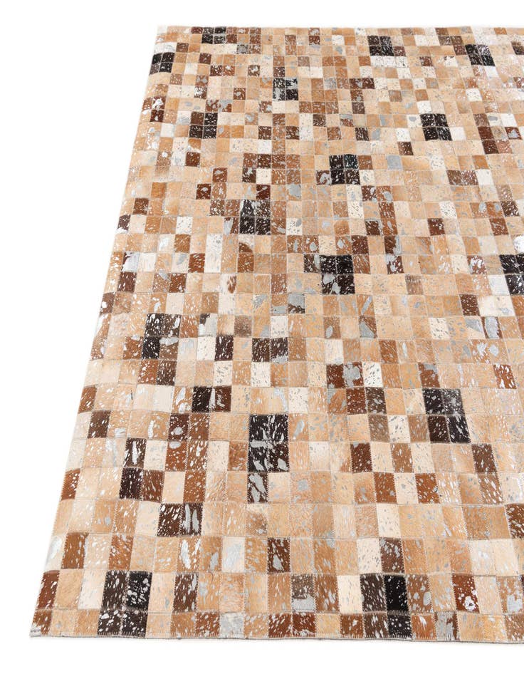 Detail image of  5' 2 x 7' 6 Cowhide Stocks Rug