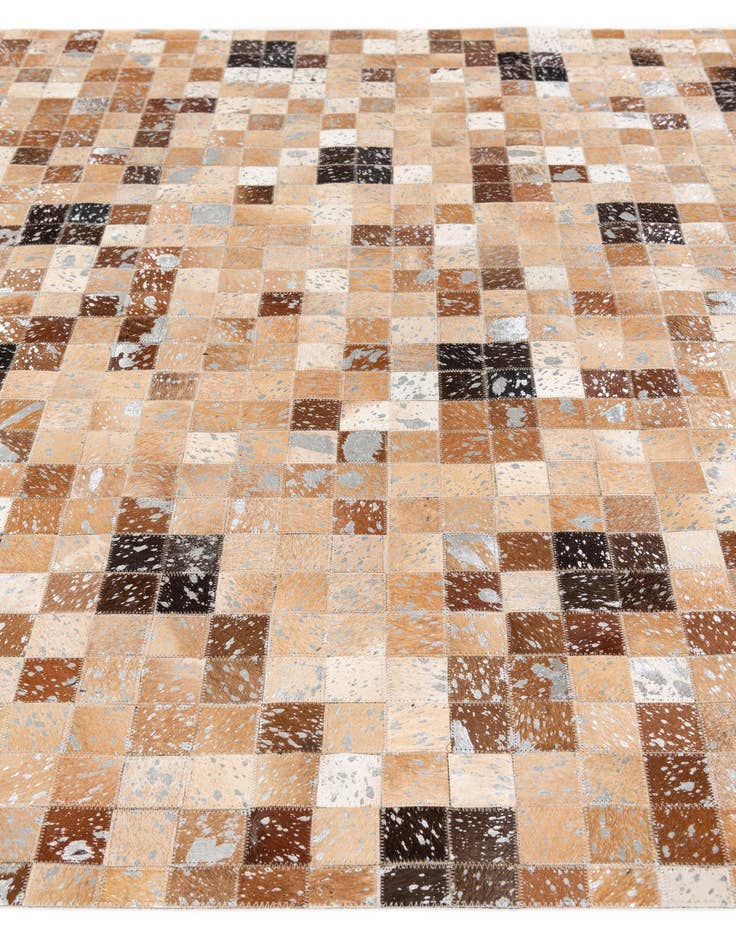 Detail image of  5' 2 x 7' 6 Cowhide Stocks Rug