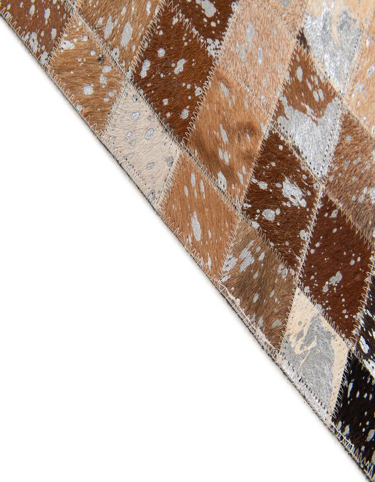 Detail image of  5' 2 x 7' 6 Cowhide Stocks Rug