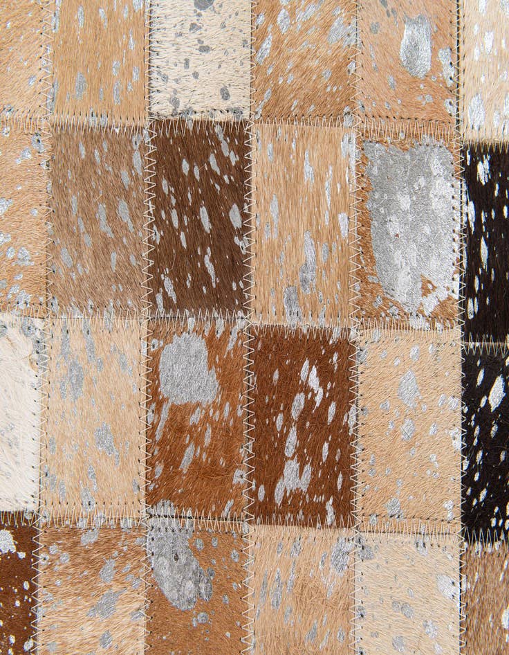 Detail image of  5' 2 x 7' 6 Cowhide Stocks Rug